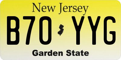 NJ license plate B70YYG