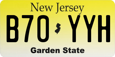 NJ license plate B70YYH
