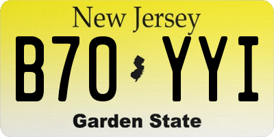 NJ license plate B70YYI