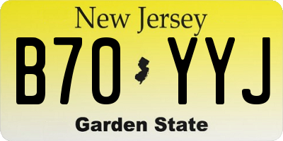 NJ license plate B70YYJ