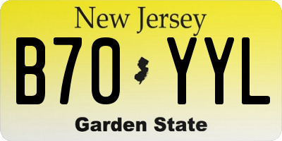 NJ license plate B70YYL
