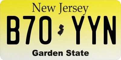 NJ license plate B70YYN