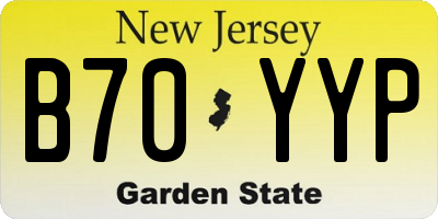 NJ license plate B70YYP