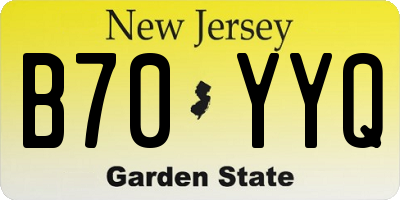 NJ license plate B70YYQ