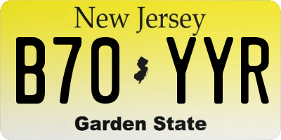NJ license plate B70YYR