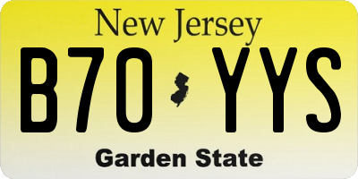 NJ license plate B70YYS