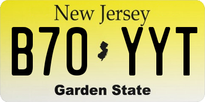 NJ license plate B70YYT