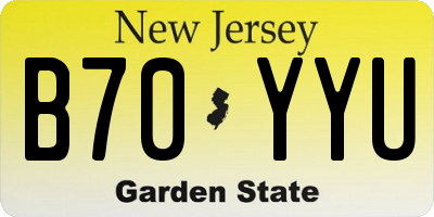 NJ license plate B70YYU