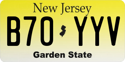 NJ license plate B70YYV
