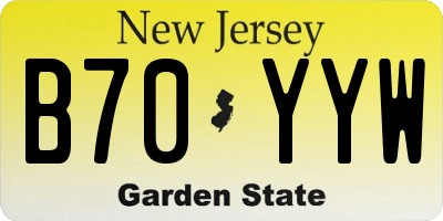 NJ license plate B70YYW
