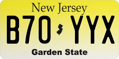 NJ license plate B70YYX