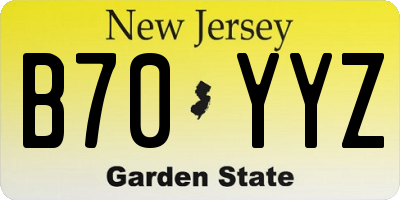 NJ license plate B70YYZ
