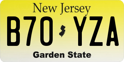 NJ license plate B70YZA