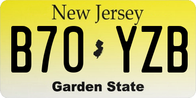 NJ license plate B70YZB