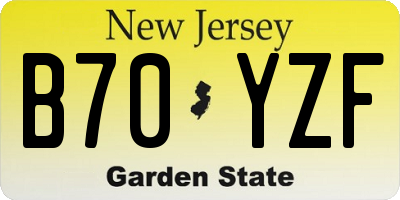 NJ license plate B70YZF