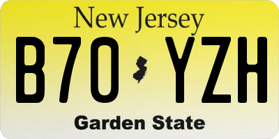 NJ license plate B70YZH