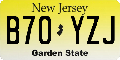 NJ license plate B70YZJ