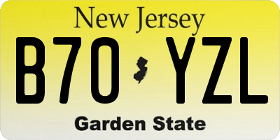 NJ license plate B70YZL
