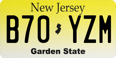 NJ license plate B70YZM