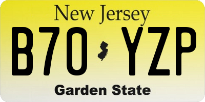 NJ license plate B70YZP