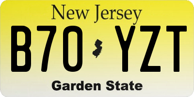 NJ license plate B70YZT
