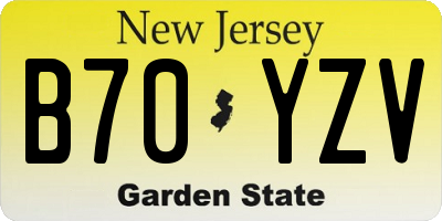 NJ license plate B70YZV