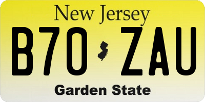 NJ license plate B70ZAU