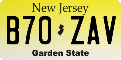 NJ license plate B70ZAV