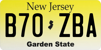 NJ license plate B70ZBA