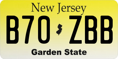 NJ license plate B70ZBB