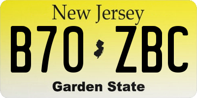 NJ license plate B70ZBC