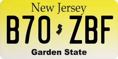 NJ license plate B70ZBF