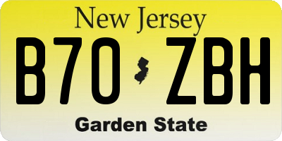 NJ license plate B70ZBH