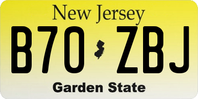 NJ license plate B70ZBJ