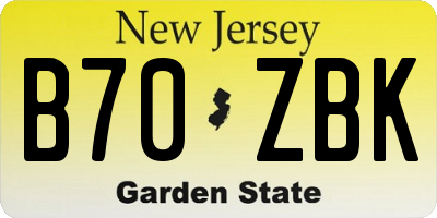 NJ license plate B70ZBK