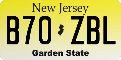 NJ license plate B70ZBL