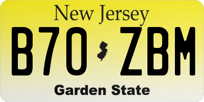 NJ license plate B70ZBM