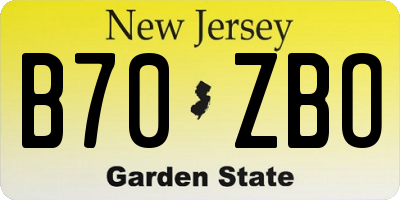 NJ license plate B70ZBO