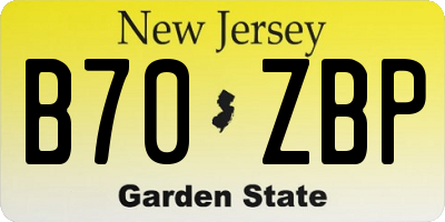 NJ license plate B70ZBP