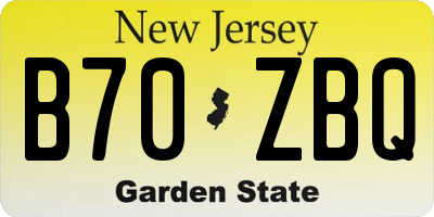 NJ license plate B70ZBQ