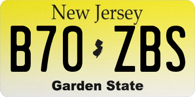 NJ license plate B70ZBS