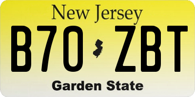 NJ license plate B70ZBT