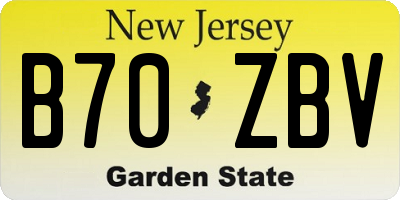 NJ license plate B70ZBV