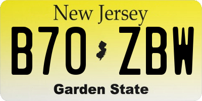 NJ license plate B70ZBW