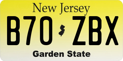 NJ license plate B70ZBX