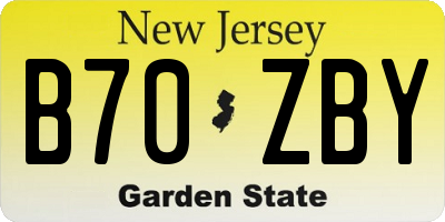 NJ license plate B70ZBY
