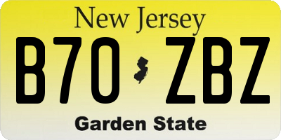 NJ license plate B70ZBZ