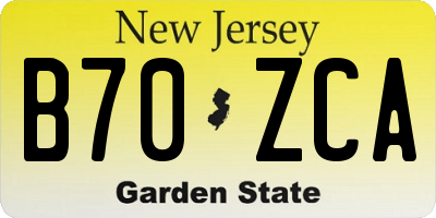 NJ license plate B70ZCA