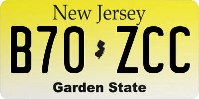 NJ license plate B70ZCC