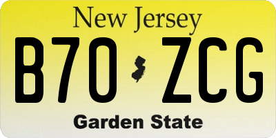 NJ license plate B70ZCG